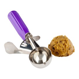 Restaurantware Met Lux 0.86 Ounce Portion Scoop 1 Trigger Release Cookie Scoop - With Orchid Handle Stainless Steel Disher For Portion Control Scoop Cookie Dough Cupcake Batter Or Ice Cream