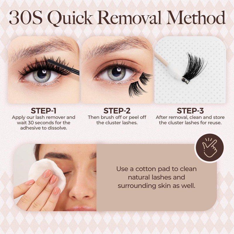 LASHVIEW Cluster Lashes D Curl Volume Eyelash Clusters 9-16mm Mix