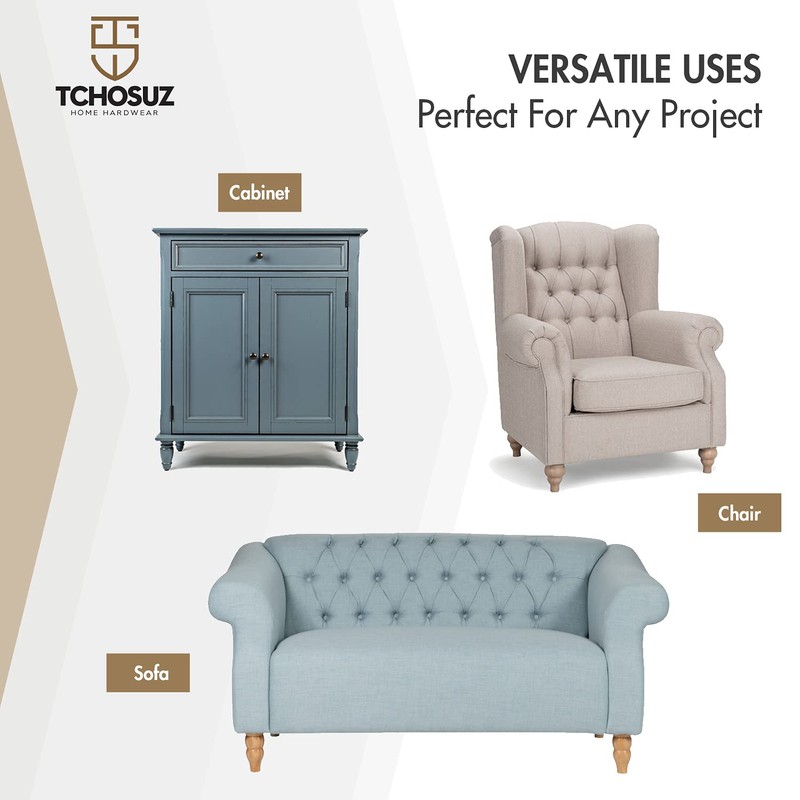 TCHOSUZ 6 inch / 14cm Wooden Furniture Legs with Casters