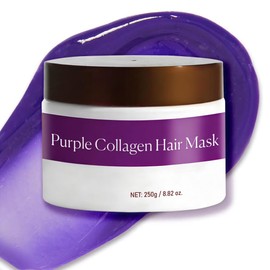 KOEC Purple Collagen Hair Mask Deep Repair for Damaged Hair Hydrating and Moisturizing Formula Neutralizes Brassy Tones for Blond Silver and Dyed Hair 8.82oz 250ml
