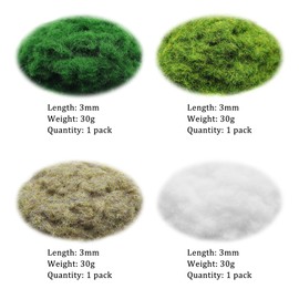 CONNECTION 4 Bags Mini Scattered Grass for Model Making Static Grass 3 mm Scattered Grass Meadow Model Making Grass Powder Model Railway Layout Grass for Miniature Model Landscapes DIY Modelling Sand