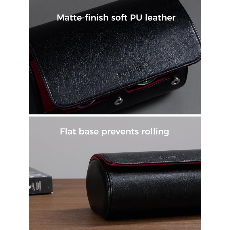 Simpirae Watch Travel Case for Men, PU Leather Watch Roll