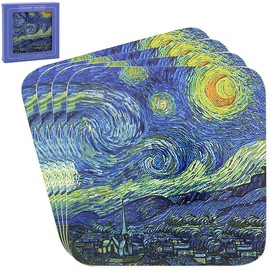 The Leonardo Collection Van Gogh Coasters Set of 4 Vincent Van Gogh For Home & Office | Stylish Coaster For Kitchen, Dining | Ideal Drinks Coasters For Tabletop | Decorative Home Accessories for Table