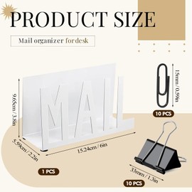 KUBDPQOR Desk Letter Holder & Letter Opener Set - Elegant Letter Organiser, Mail Organiser, Letter Stand, Letter Opener Made of Wood and Alloy, Document and Letter Holder for Wall