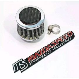 Unbranded CHROME 12MM RACING MINI AIR OIL BREATHER FILTER FOR MIATA MAZDA CARBON FIBER JDM