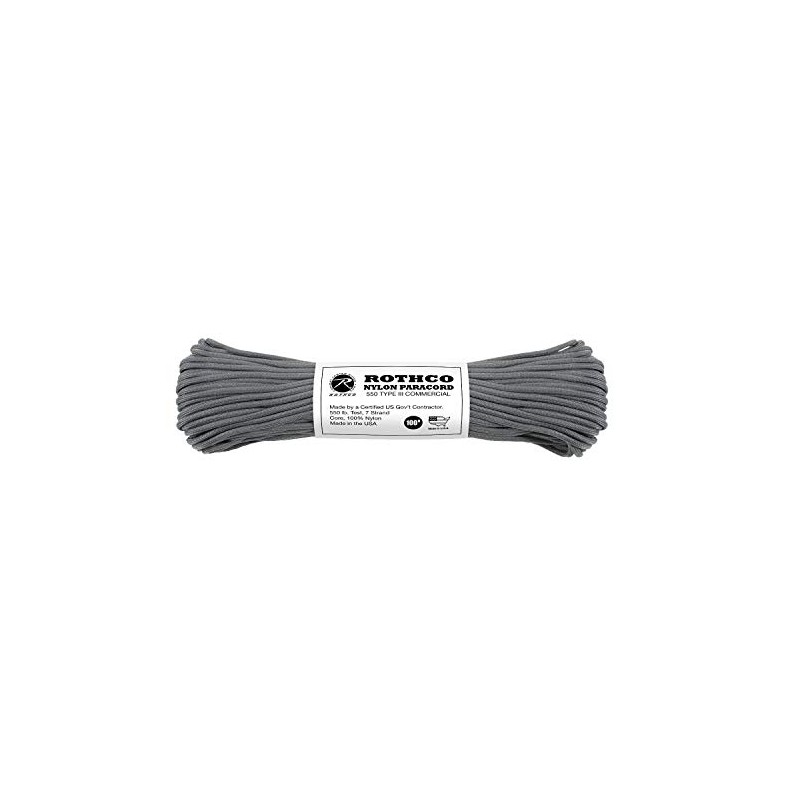 Rothco 550 Nylon Paracord, 100', Charcoal Grey
