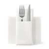 50Pcs Pocket Napkins, Disposble Cloth Like Napkins Built-in Flatware Pocket,