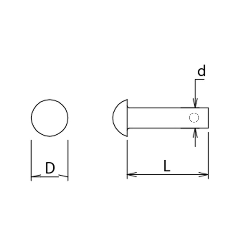 ダイドーハント (DAIDOHANT) クロメート 丸頭 リベット [ 鉄 ] (軸径d)12 x