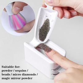 Nail Dipping Powder Recycling Tray System- 2pcs French Nail Dip Container Dip Powder Box and Colorful Soft Nail Art Dust Remover Brushes for Nail Art Manicure Cleaning Makeup Tool