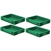 Pack of 4 Euro Format Stacking Containers, Green, 400 x