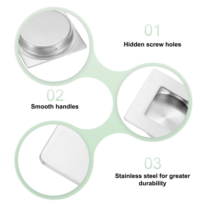 M METERXITY 2-Pack Recessed Finger Pulls, 2.75 Inch 304 Stainless