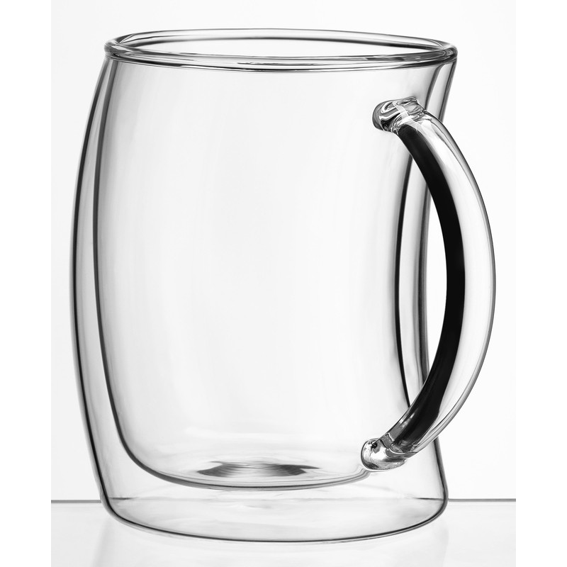 JoyJolt Caleo Collection Double Wall Insulated Glass Coffee Cups (Set