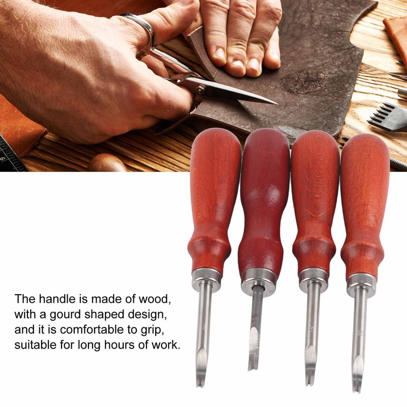 4 Pcs Leather Edger Leather Edge Chamfering Knife Sharpener Hand