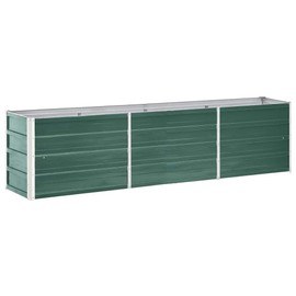 SKM Raised Bed Green Galvanized Steel Large Raised Bed Rectangular,Green (Weight 15.39KG)