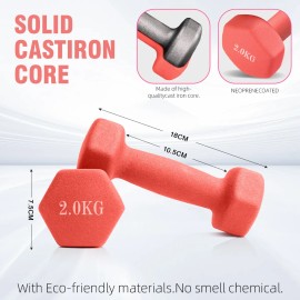 Par Mancuernas 2 Kilos Mate Para Ejercicio Pilates Yoga Gym