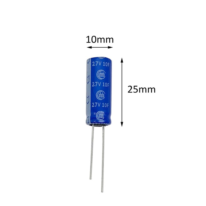 PENGLIN 5pcs Superfarad Capacitors 2.7V 10F 10x25mm Electric Double Layer