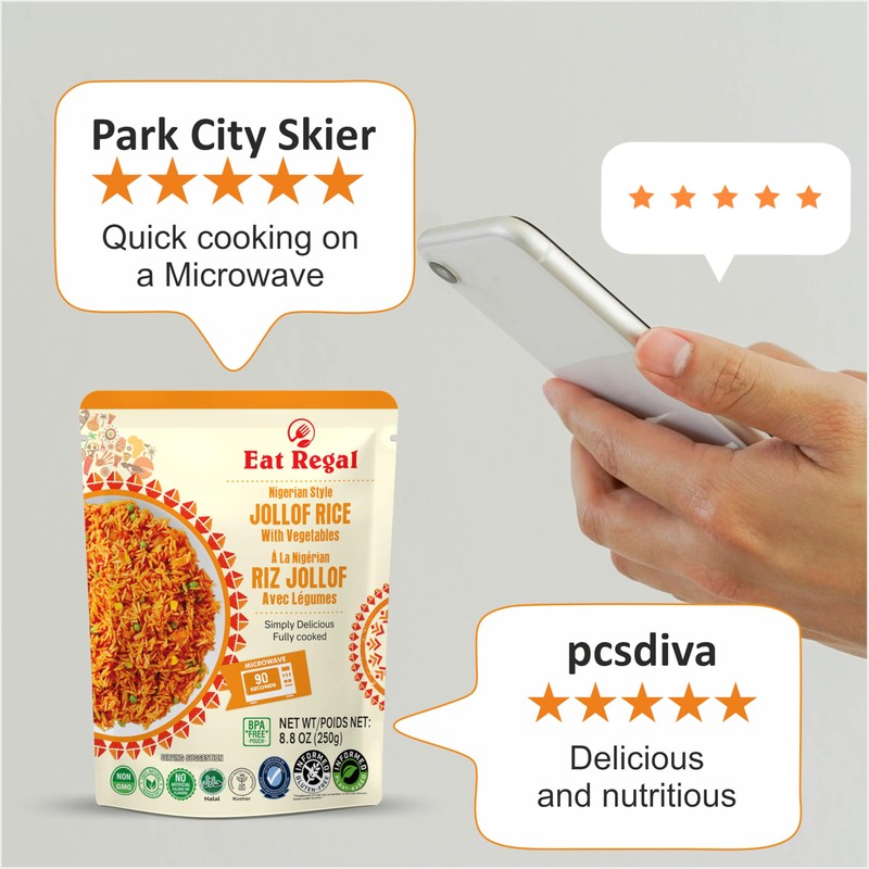 Eat Regal Jollof Rice with Vegetables, 8.8 Ounce, Pack of