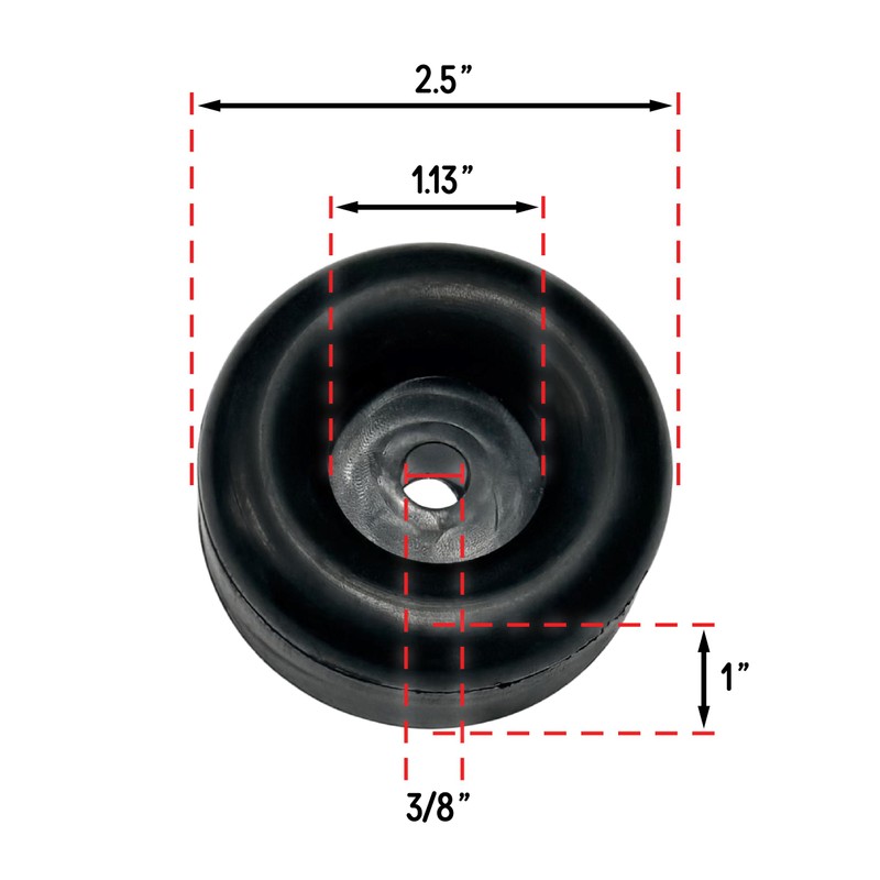 4 Rubber Bumpers for Trailer Ramp Door Truck 2.5" Round