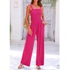 KIRUNDO Jumpsuits for Women Elegant Smocked Wide Leg Sleeveless One