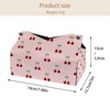 2 Pack Tissue Box Cover Holder, Cherry Pattern Rectangle Leather