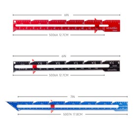 Kearing Black 6-Inch Sliding Marker Sewing Gauge - Nickel with Black Printing | Aluminum Seam Gauge for Accurate Marking of Hems, Tucks, Pleats, and Buttonholes (5006A-Black(6"))