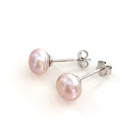 ONDEGO 925 Silver Freshwater Pearl Earrings Pink Rose Pearl Earrings Bridal Jewellery