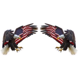 American Eagle American Flag Pair each Decal is 5" x 4" each