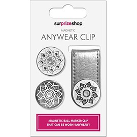 Surprizeshop Metallic Silver Golf Ball Marker Anywear Set