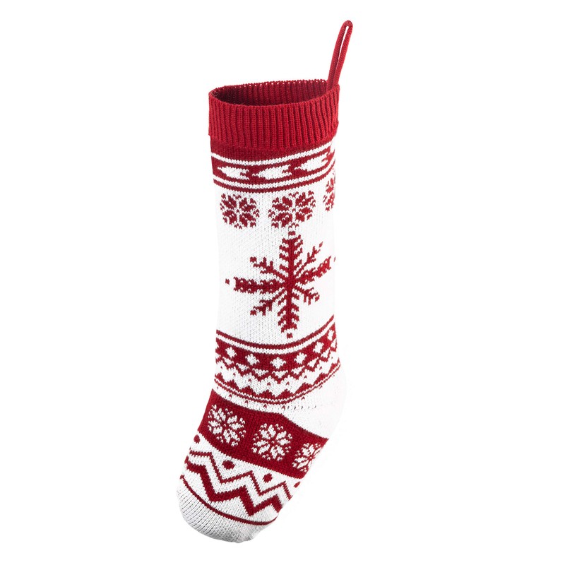 6 Pack 45cm Knit Christmas Stockings, Large Rustic Yarn Xmas
