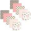 Hudson Baby Unisex Baby Flannel Cotton Washcloths, Neutral Pink Floral