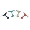 Zeckos Set of 4 Cast Iron Whale Tail Wall Hooks