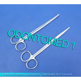 ODM 2 O.R GRADE METZENBAUM SURGICAL VETERINARY SCISSORS STRAIGHT+ CURVED TIP 6"