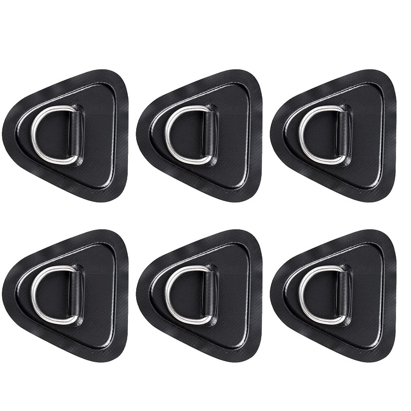 TOBWOLF 6 Pack 3.54" / 9cm Stainless Steel D-Ring Patch