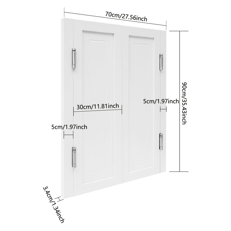 BEACCOSS Solid Wood Interior Swing Door with Metal Hinges -
