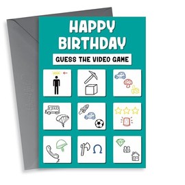 Fun Birthday Card - Guess The Video Game - Gamer