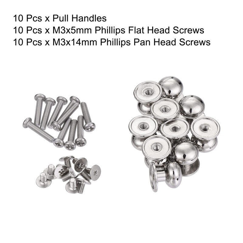 sourcing map 12mm Head Dia. Round Knobs Pull Handle, 10pcs