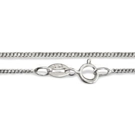 The Jewellery Store London Fine Diamond Cut Curb Chain in 925 Sterling Silver - 14inches or 35cm