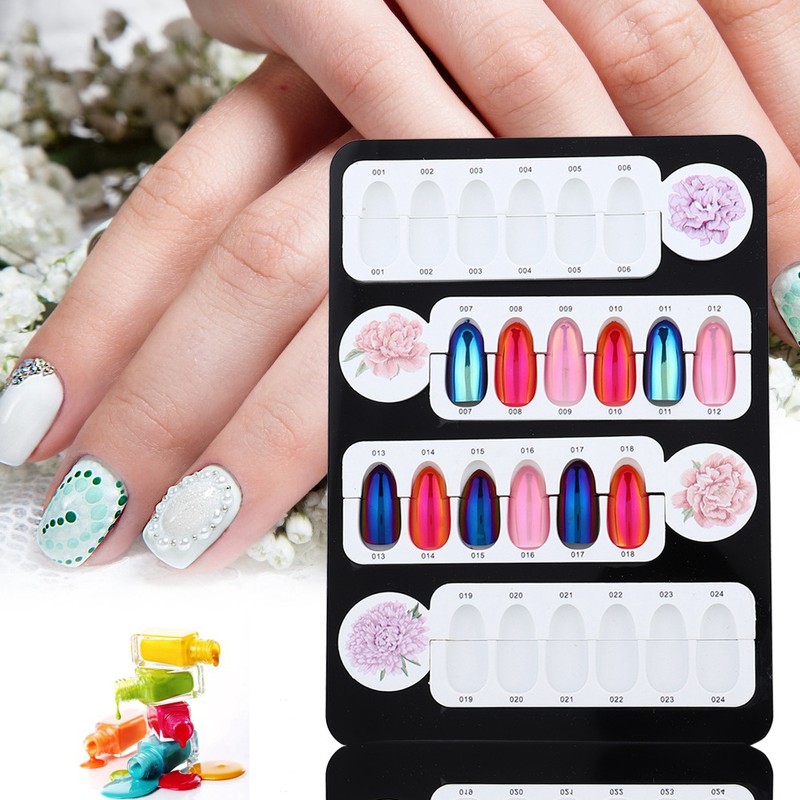 24 Grids Nail Gel Polish Color Card Magnet Adsorption Detachable