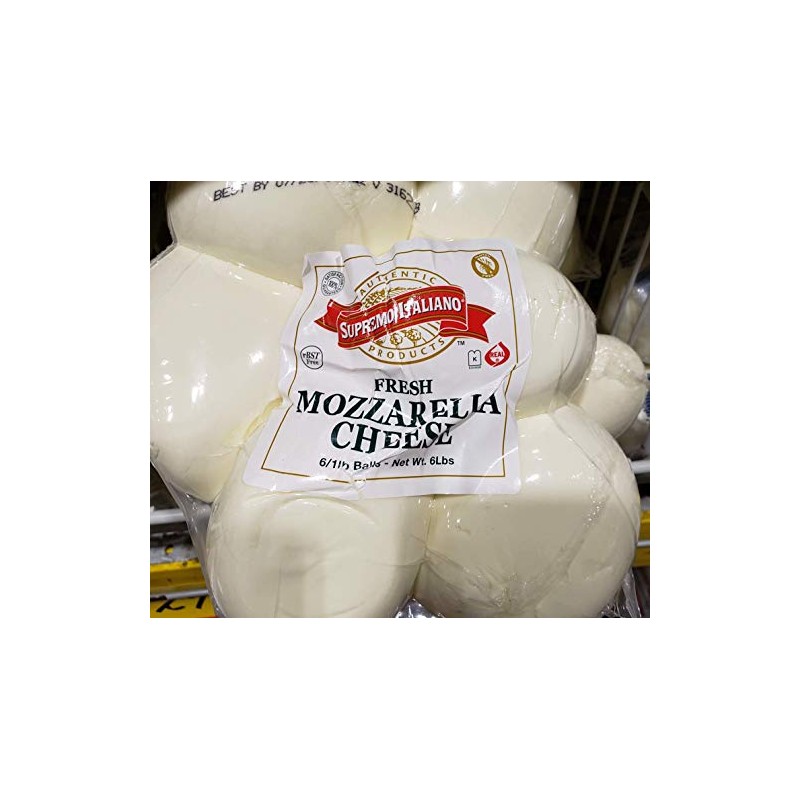 Supremo Italiano Fresh Mozzarella Cheese 6/1lb Balls Net 6lbs