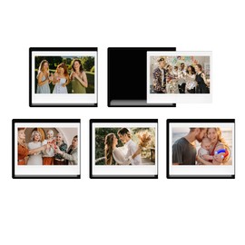 HIYQIN 15 Pack Magnetic Photo Frames for Instax Wide Film, for 3.5 x 4.25 Polaroid Fridge Photo Display Fits Instax Wide 400/300/210, for Polaroid Now/OneStep+/600 - Black