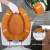 Angel Shield Wood Veneer Natural Toilet Seat with Quiet Close,Easy