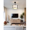 Curve Curio 20'' Caged Ceiling Fans with Lights, Fabric Fandelier