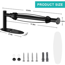 MGahyi Paper Towel Holder Under Cabinet, Single Hand Operable Wall Mount with Damping Effect, Self-Adhesive or Drilled for Kitchen Bathroom(Black 2pcs)