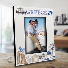 ELLA BUSTA-Greece Picture frame-Wedding, Engaged, Honeymoon, Vacation in Greece symbols Design set-UV Print (5x7 Vertical)