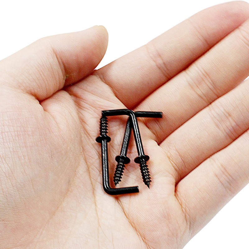 Auvotuis 50Pcs L Screw Hooks 7/8 Inch, Metal L Shaped