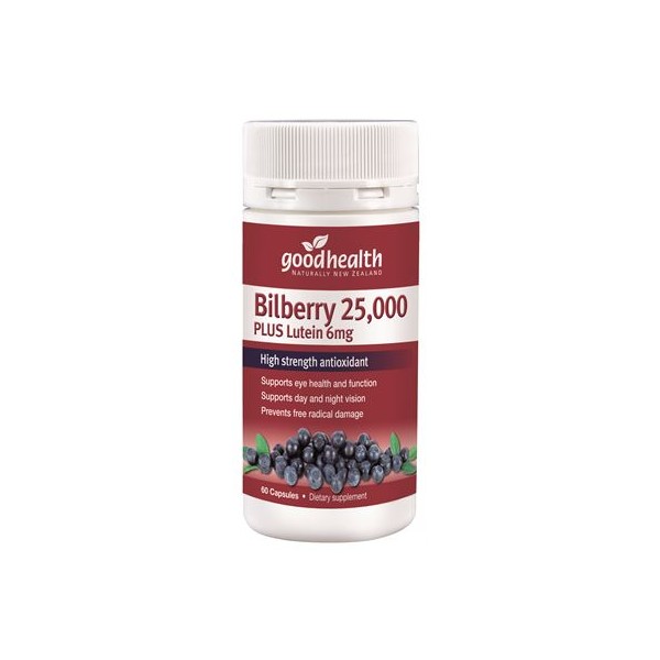 Good Health Bilberry 25,000 Plus Lutein 6mg Capsules 60