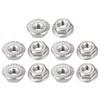 sourcing map 1/4-20" Serrated Flange Hex Lock Nuts, 304 Stainless
