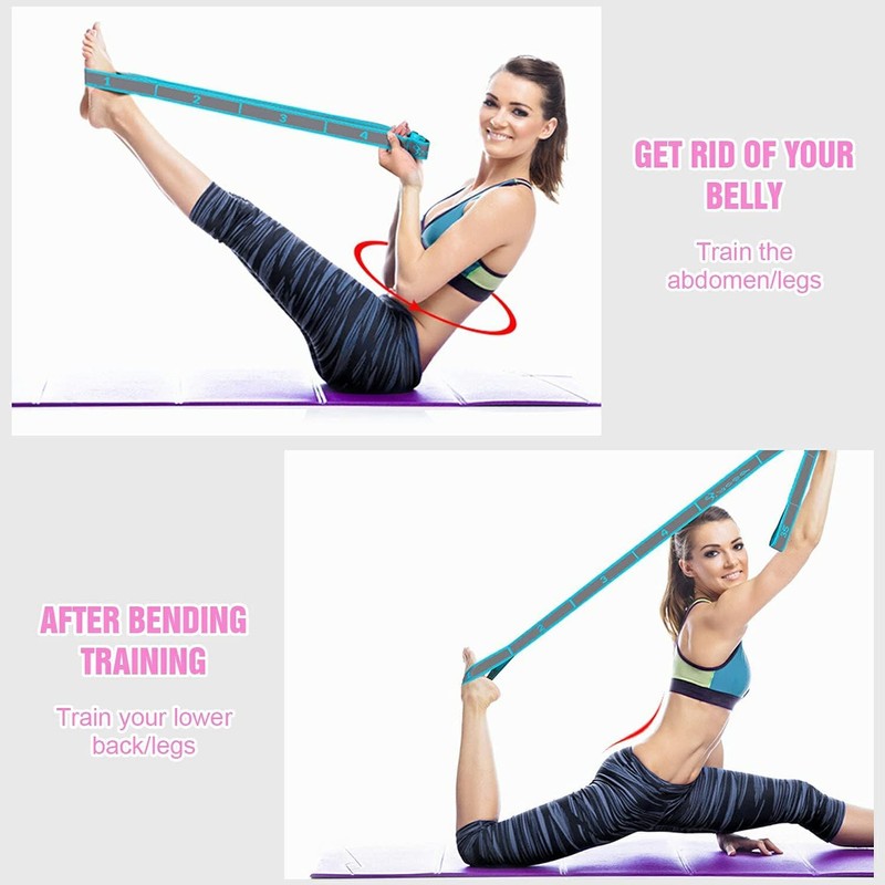MEZOKUCEL Stretching Strap Yoga Strap 9 Loop Stretch Band for