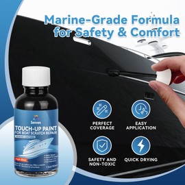 SENVEN Boat Paint Black Touch Up Pen High-Gloss Black Boat Scratch Repair Marine Topside Bottom Enamel Marine Repair for Boats, Wood, Fiberglass, Aluminum, Metals Water-Based 30ML
