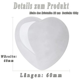 AWARDSEN 60 mm Rock Crystal Large Heart Crystals Gemstones Gifts for Women, White Reiki Healing Stones Worry Stone for Valentine's Day, Birthdays, Anniversary, Mother's Day and Thanksgiving Day